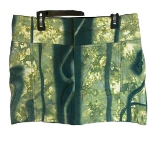 Partizan Tie Dye Mini Skirt Green Abstract Print Festival Ravecore Party